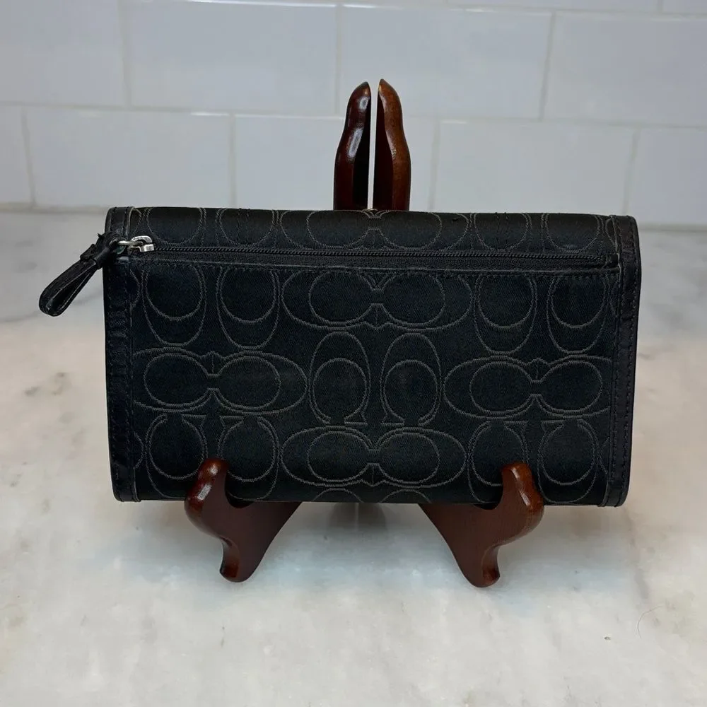 Coach Wallet Y2K Vintage Signature Logo Full Sized Canvas & Leather